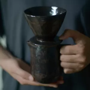 Pour over Coffee Maker Set, Rustic Vintage Ceramic Drip Coffee Pour over Set, Na - Picture 1 of 12