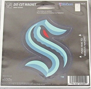NHL Seattle Kraken 4 inch Auto Magnet Die-Cut by WinCraft - Picture 1 of 1