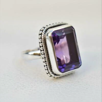 African Amethyst Gemstone 925 Sterling Silver Valentine's Day Ring All Size - Image 1 of 4