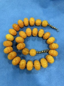 Honey Amber Bakelite Beads Graduated Necklace 24" 240gr - Picture 1 of 15