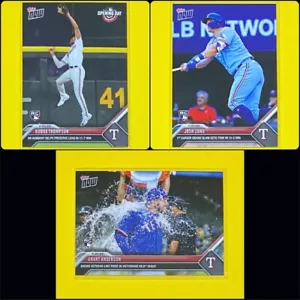 2023 Topps Now Bubba Thompson/Josh Jung/Grant Anderson Rangers #8 #213 #367 RC - Picture 1 of 7