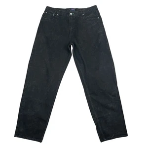 Jeans Tommy Hilfiger vintage uomo 40x34 nero relaxed tasca dritta ricamo - Foto 1 di 15