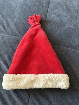 BABY GAP RECIÉN NACIDO BEBÉ TERCIOPELO ROJO INVIERNO SHERPA FORRADO SOMBRERO DE SANTA FELPA BLANCO Foto 1 de 4