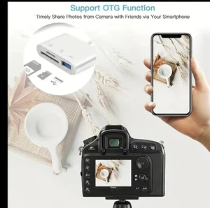 USB C to SD Card Reader with USB 3.0 Thunderbolt to Micro SD 3 in 1 OTG - Picture 1 of 4