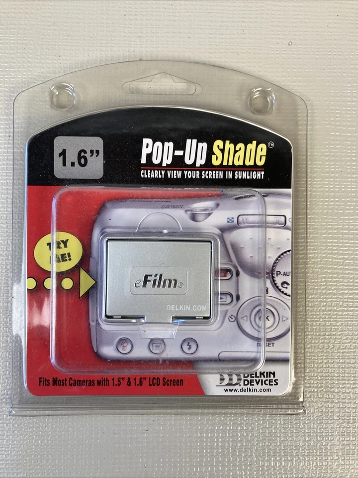 Delkin 1.6" Universal Snap-On Pop-Up Shade for Cameras w/ 1.5" & 1.6" LCD Silver - Image 1 of 4