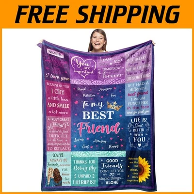 Soft Flannel Fleece Best Friend Blanket - Lightweight 60”x80” Throw Gift - Image 1 of 4