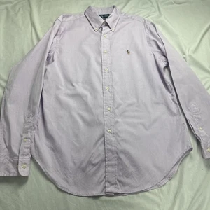Camisa Ralph Lauren Abotonada Púrpura Hombres Talla 16 34/35 Multicolor Poni - Imagen 1 de 11