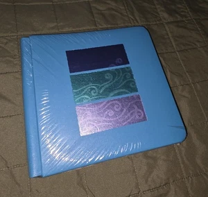 New Creative Memores 7"x7" Ocean Waves Teal Foil Scrapbook Album - Picture 1 of 2