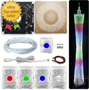 LED Canton Tower Modell DIY Elektronik Bausatz, LED Würfel Modell Handarbeit Löten - Bild 1 von 7