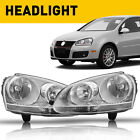 For 2005 - 2010 Volkswagen Jetta Sedan (A5) Chrome Headlights Assembly Headlamps