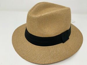 Women Men Straw Hat Trilby Cuban Cap Summer Beach Sun Panama Short-Brim Unise