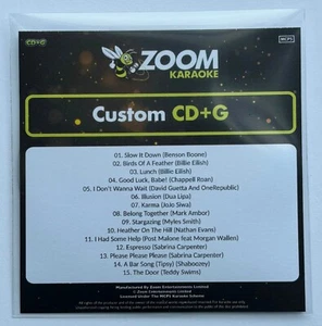 Disco CD+G de karaoke Zoom - Selecciones de gráficos pop 2024 (parte 3) - ¡15 grandes éxitos pop! - Imagen 1 de 2