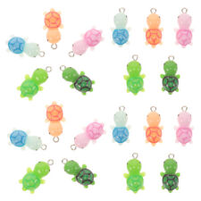 20 Pcs Cartoon Turtle Pendant Keychain Charms Necklace Mini