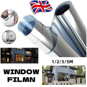 One Way Mirror Window Film Reflective Home Privacy Solar Tint Foil Glass Sticker - Picture 1 of 20