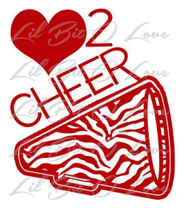 Love to Cheer Zebra Megaphon Vinyl Aufkleber Cheerleader Sticker Cheerleading Auto - Bild 1 von 10