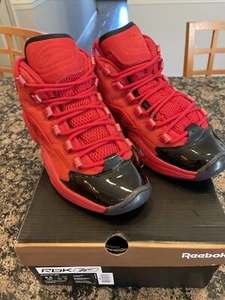 Reebok Question Mid Allen Iverson Heart Over Hype Black Scarlet Size Boys 6.5 - Picture 1 of 9