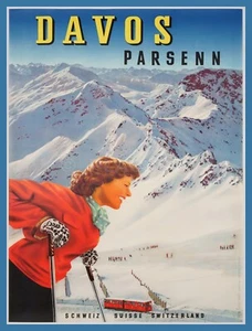 12795.Decoration Poster.Home wall.Room interior design.Davos Parsenn Ski resort - Picture 1 of 1