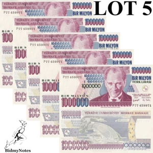 Turkey 1000000 1 Million Lira 1970 (2002) P 213 UNC 1/20 Bundle LOT 5 pcs - Picture 1 of 1