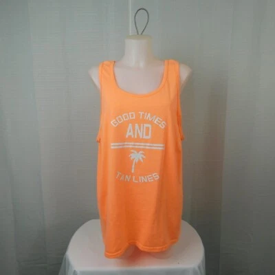 Tanque muscular Good Times & Tan Lines gráfico playa palmera - naranja, grande #7051 Foto 1 de 4