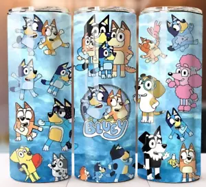 Bluey Tumbler 20oz Cup Mug Stainless Steel With Lid Straw - Picture 1 of 1