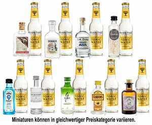 Mini Gin Tonic Probierset - 9 verschiedene Gin Sorten + 9x Fever-Tree Tonic Wat - Bild 1 von 1