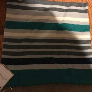 Pottery Barn PB Teen Green Wyatt Stripe Pillow Cover 16" - Picture 1 of 3