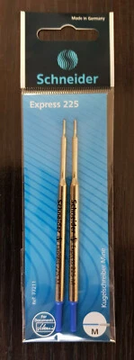 2x Schneider Kugelschreibermine BLAU 225 M Großraummine Mine Express G1 Format