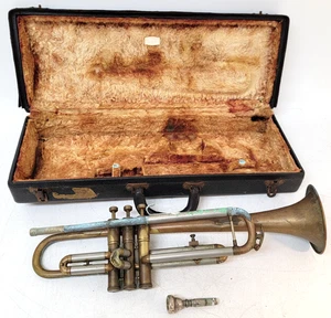 Vintage Revere Coronet Trumpet Made in England with case AS IS - Picture 1 of 20