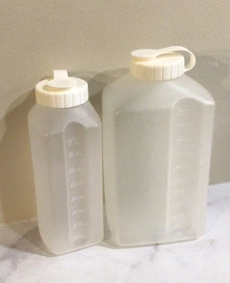 De colección Rubbermaid Servin Saver botellas de 1 cuarto y 2 cuartos tapas abatibles de almendra Foto 1 de 4