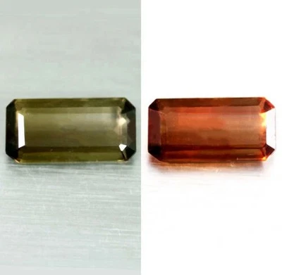 Piedra preciosa suelta de axinita de cambio de color 100 % natural más rara del mundo de 6,99 quilates Foto 1 de 2