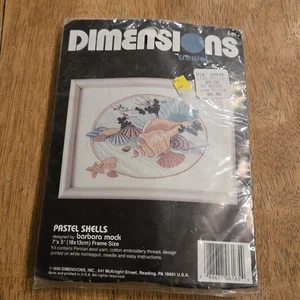Dimensions Pastel Shells Crewel 1990 Persian Wool Barbara Mock 6165 - Picture 1 of 3
