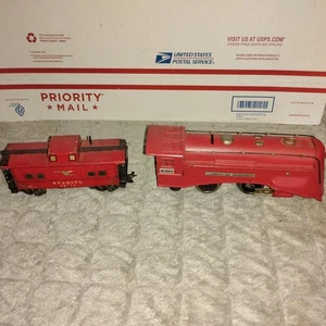 Prewar Lionel Commodore Vanderbilt Red Locomotive 264E Red Comet With Caboose - Picture 1 of 14
