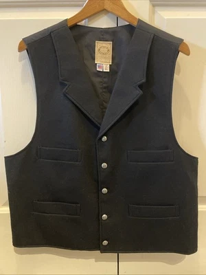 WAH Maker Frontier clothing Black Vest, Wool & Cotton Size XL Made USA - Image 1 of 4
