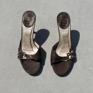 Christian Dior | S/S 2001 John Galliano Camouflage Pattern Logo Mules (35.5) - Picture 1 of 8
