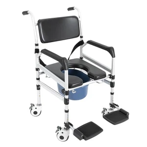 Duschstuhl höhenverstellbar freistehend klappbar Duschstuhl mit Bidet 160 kg - Bild 1 von 18