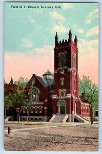 C1910 Primera Iglesia Episcopal Metódica Edificio Torre Kearney Nebraska Postal - Imagen 1 de 2