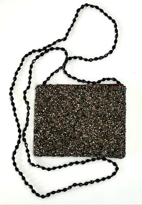 Bolso Bandolera Pequeño de Noche Moyna BRONCE NEGRO DORADO con Cuentas Foto 1 de 4