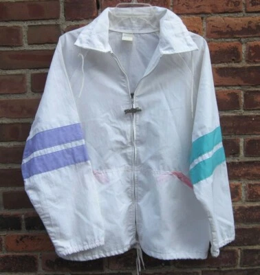 WEATHER TAMER женщин lrg размер 13-14 избитый лодочной куртки 80-х винтажный ветровка - Изображение 1 из 4
