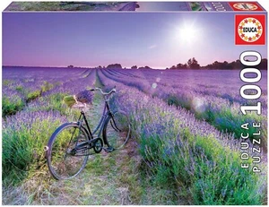 NEW Educa Jigsaw Puzzle 1000 Pieces 19255 Bike in a Lavender Field - Foto 1 di 2