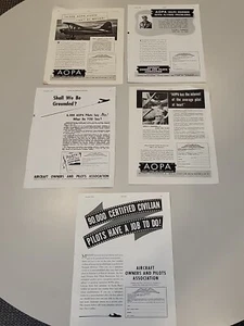 Lote 5 AOPA Propietarios de Aeronaves Pilotos Assoc. Anuncios impresos populares de aviación de la Segunda Guerra Mundial - Imagen 1 de 6