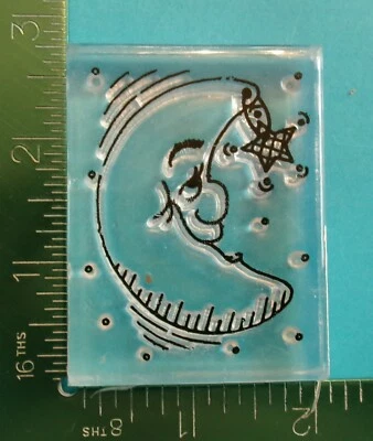 CRESCENT MOON with STAR Acrylic Stamp by Provo Craft - Image 1 of 2