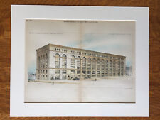 Warehouse, Samuel Cupples Real Estate, St Louis, MO, 1890, Original Hand Colored