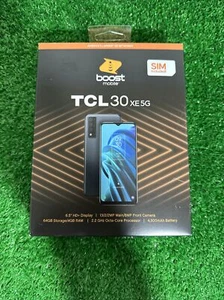 Boost Mobile TCL 30XE 5G 64 GB Black Prepaid Smartphone 6.5" HD+ 13MP Brand New - Picture 1 of 3