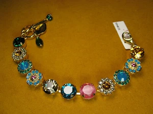 MARIANA BRACELET SWAROVSKI MULTICOLOR MOSAIC Yellow Gold PL Gift Designer - Picture 1 of 3