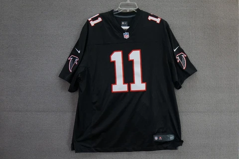 Vintage Nike Stitched Atlanta Falcons #11 Julio Jones Football Headset Black 2XL Cover