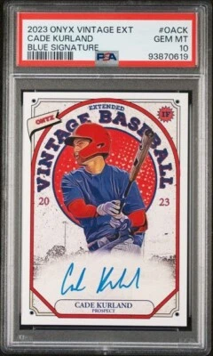 Onyx Extended 2023 automático tinta azul Cade Kurland Florida GATORS PSA 10 Foto 1 de 2