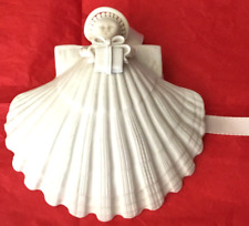 Margaret Furlong Designs Shell Angel Holding Gift Ornament 1991 w/Silk Ribbon
