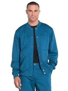 Cherokee Men Scrubs Jacket Workwear Core Stretch Snap Front Plus Size WW330, - Picture 1 of 3