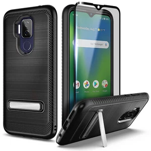 For Cricket Influence Case Shockproof Kickstand Phone Cover with Tempered Glass - Picture 1 of 8