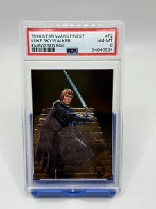 1996 TOPPS STAR WARS FINEST LUKE SKYWALKER EMBOSSED FOIL #F2 PSA 8 NM MT - Picture 1 of 2